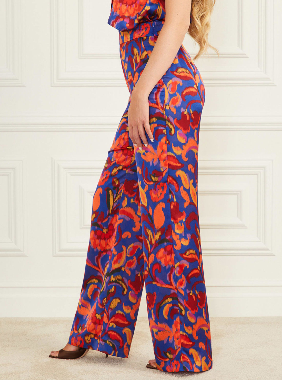 Marciano Betty Blue Printed Pants | GUESS Women's Apparel | side view