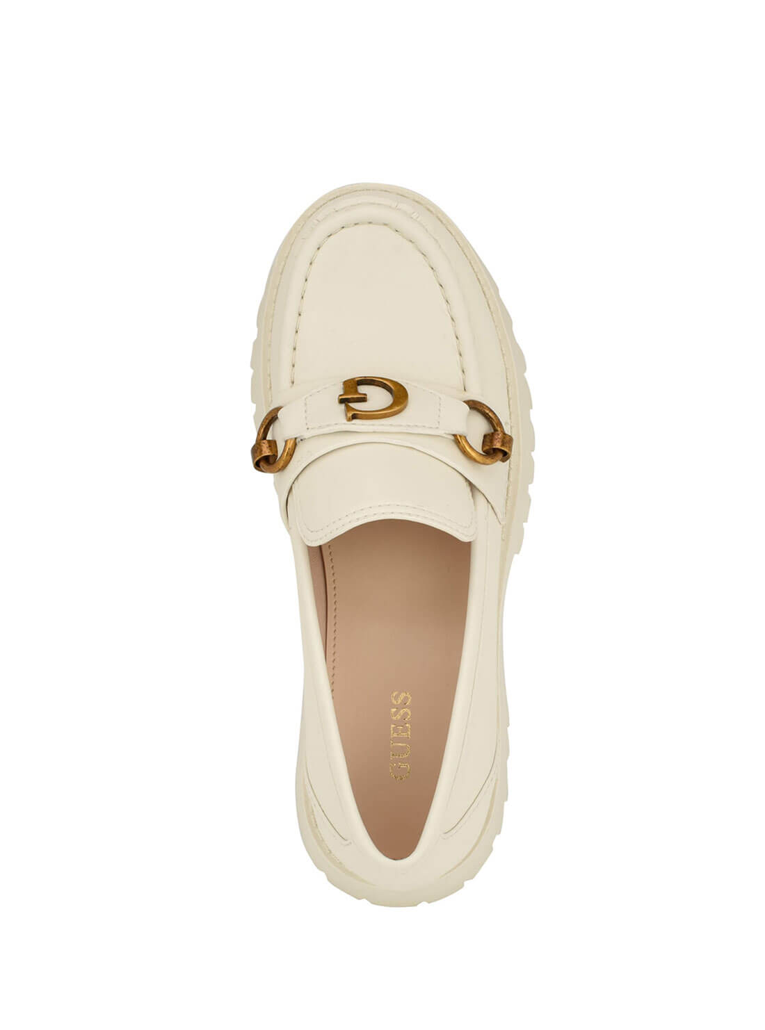White Almost Loafers | GUESS Women's Shoes | top view 