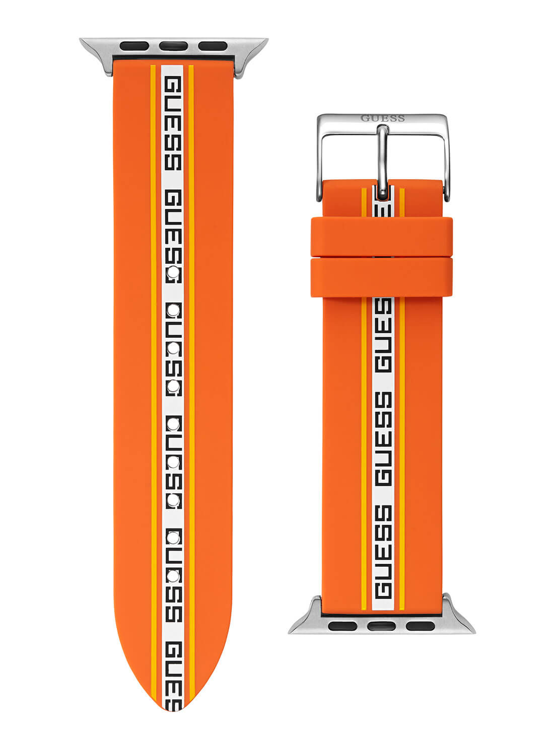 Orange Logo Silicone Apple Strap (42-44MM) | GUESS Accessories | strap view