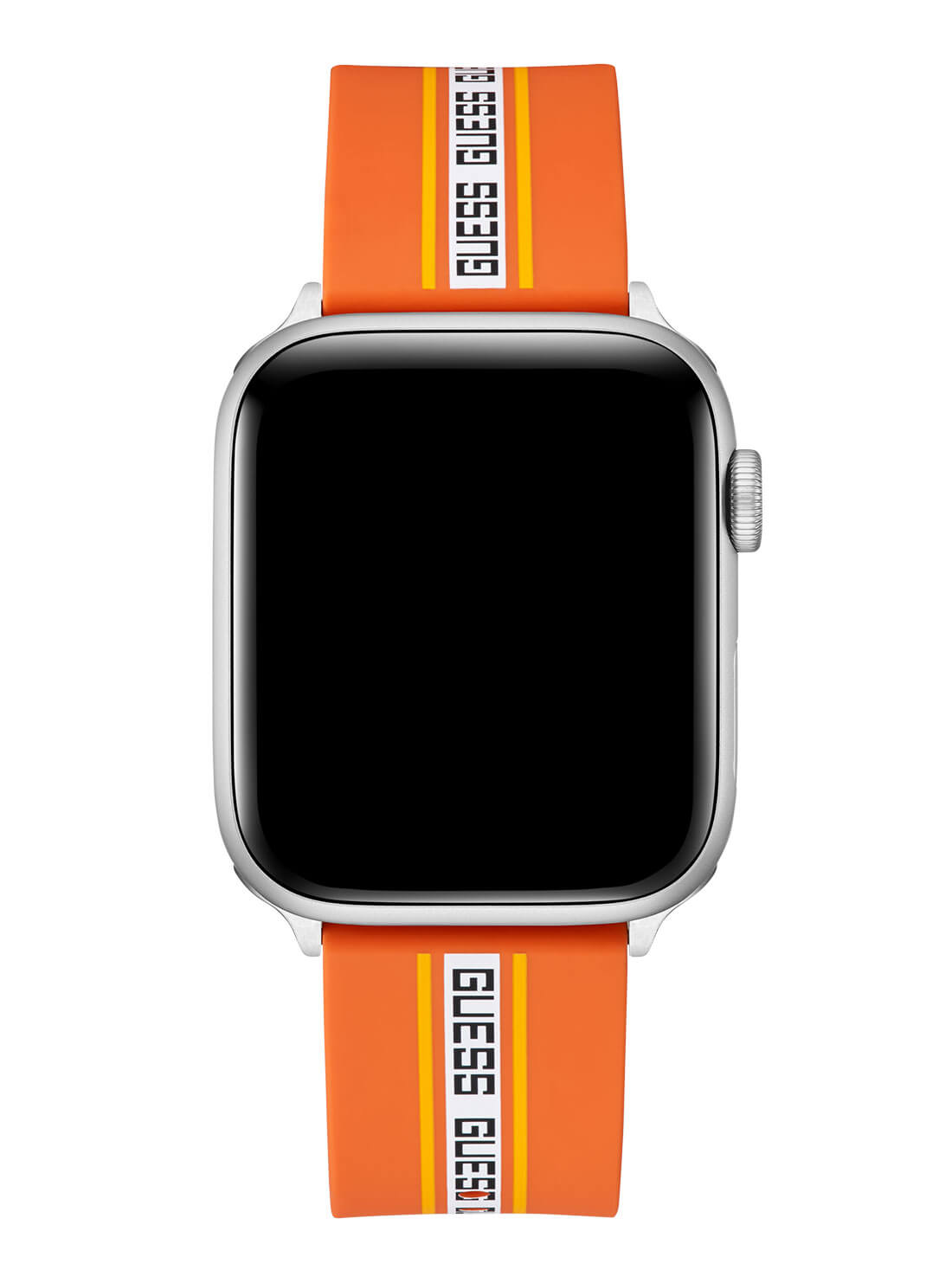 Orange Logo Silicone Apple Strap (42-44MM) | GUESS Accessories | front view