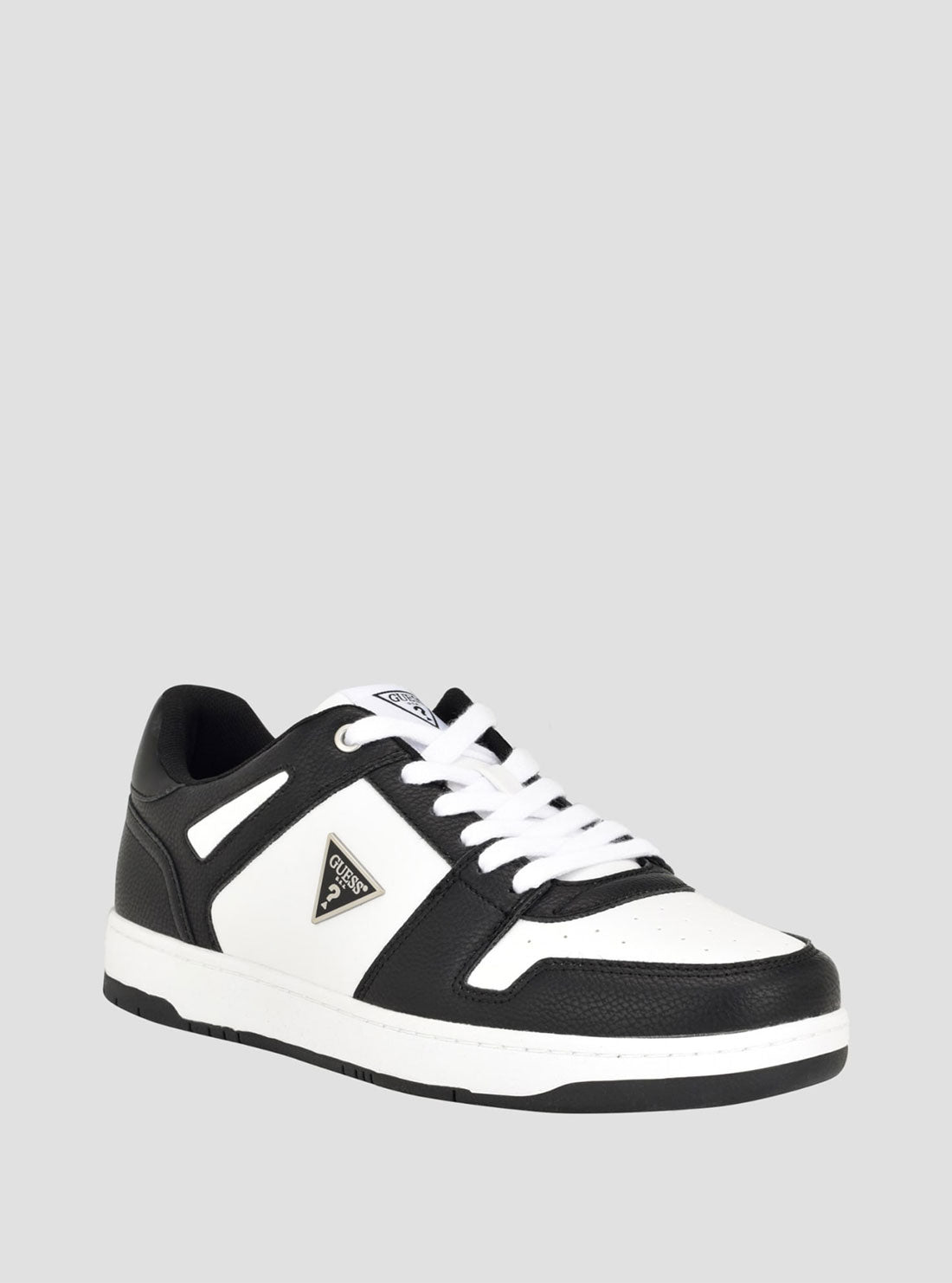 GUESS White Black Tarky Low-Top Sneakers front view