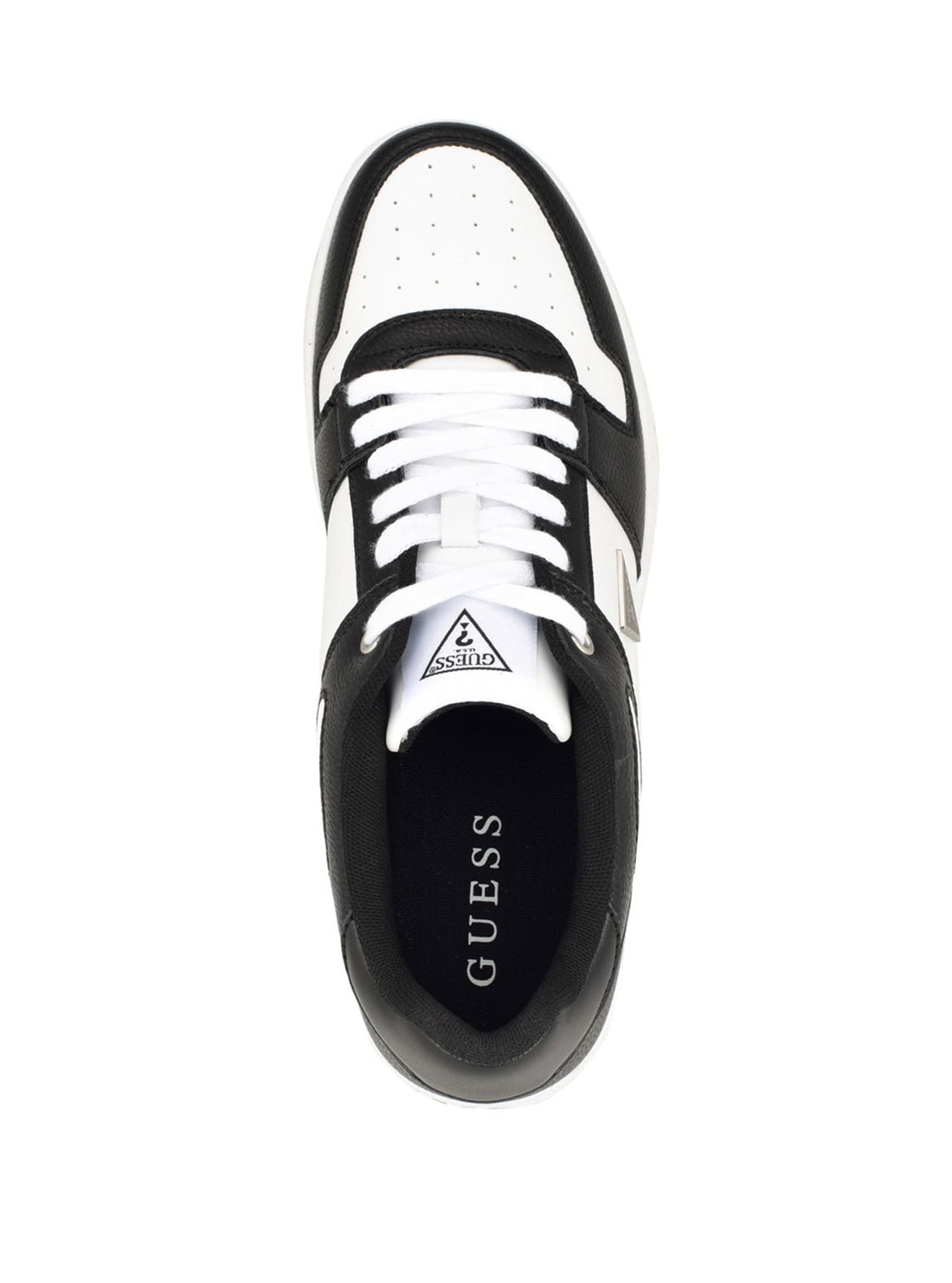 GUESS White Black Tarky Low-Top Sneakers top view