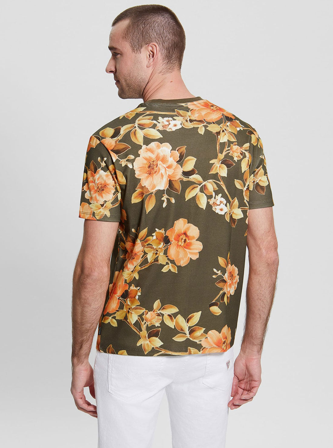 GUESS Men's Grassland Floral Skyer T-Shirt M3RP12KBC70 Back View