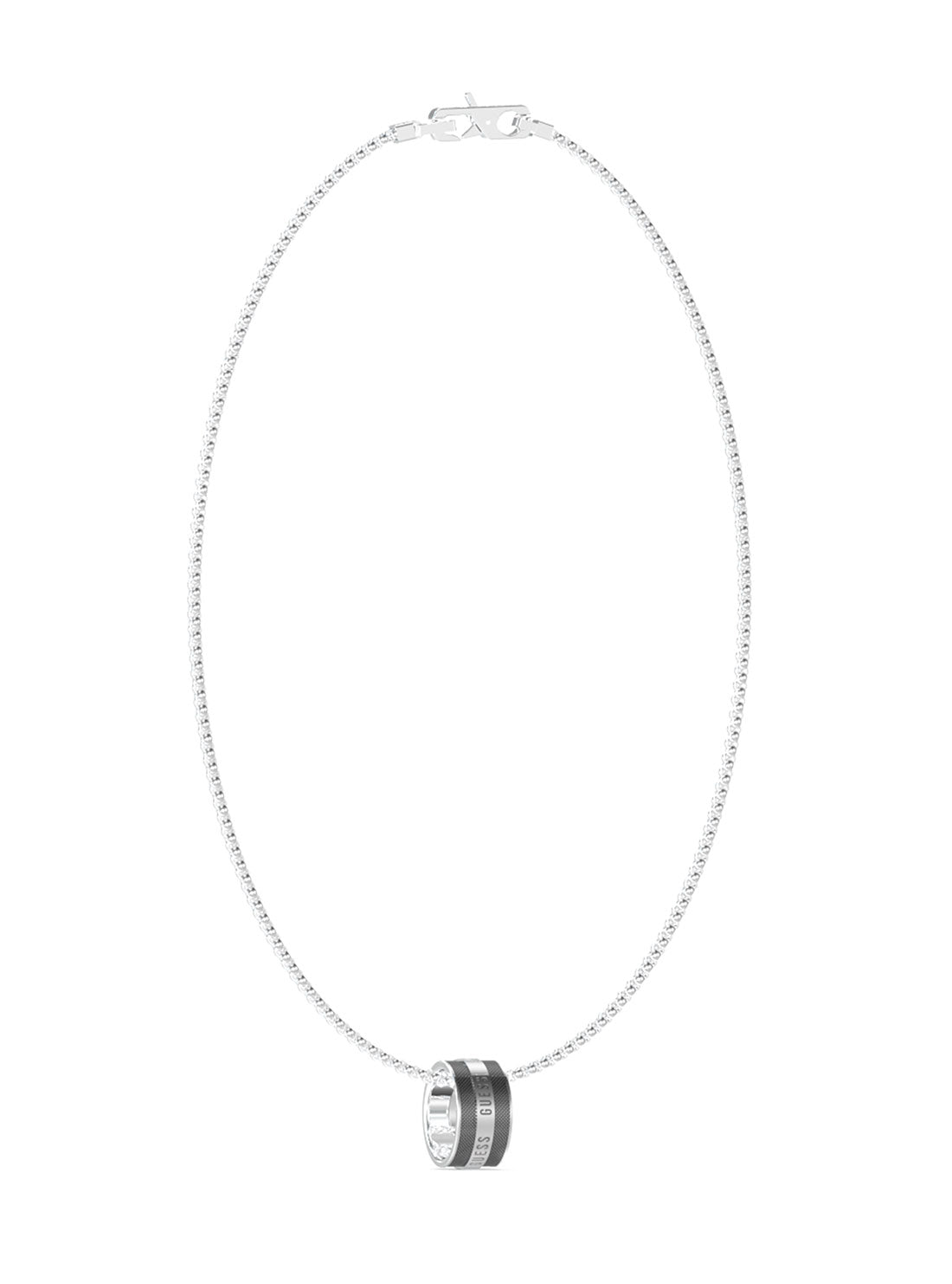 Steel Black Pendant Logo Necklace