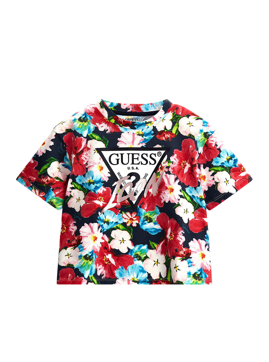 GUESS Floral Short Sleeve T-Shirt (2-7) front view