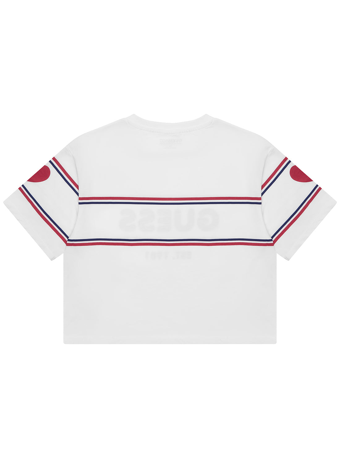 GUESS White Stripe Short Sleeve T-Shirt (7-16) back view