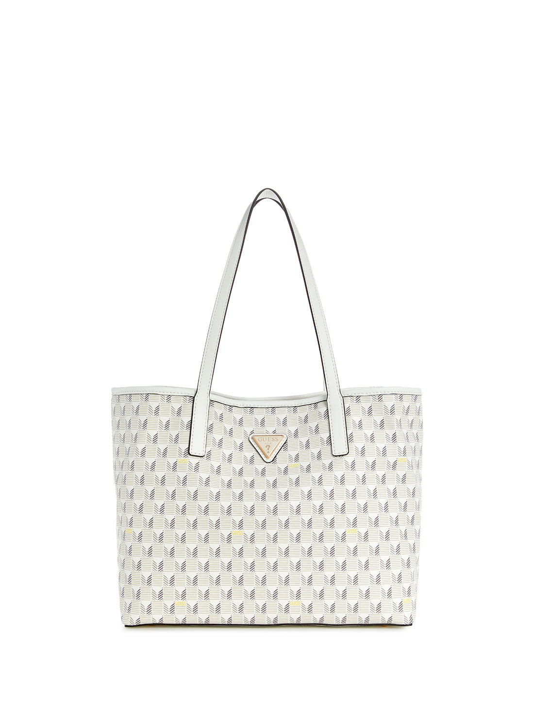 GUESS White Logo Vikky 2 in 1 Tote Bag front view 