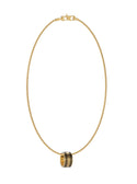 Gold Black Pendant Logo Necklace