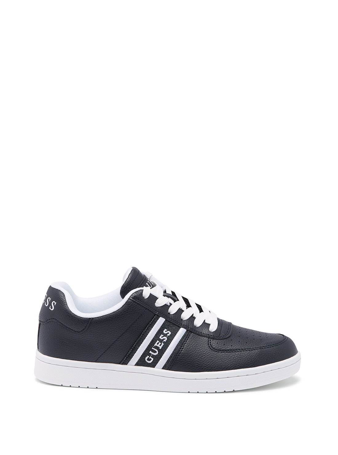 guess mens Navy Blue Logo Longle Low-Top Sneakers side view
