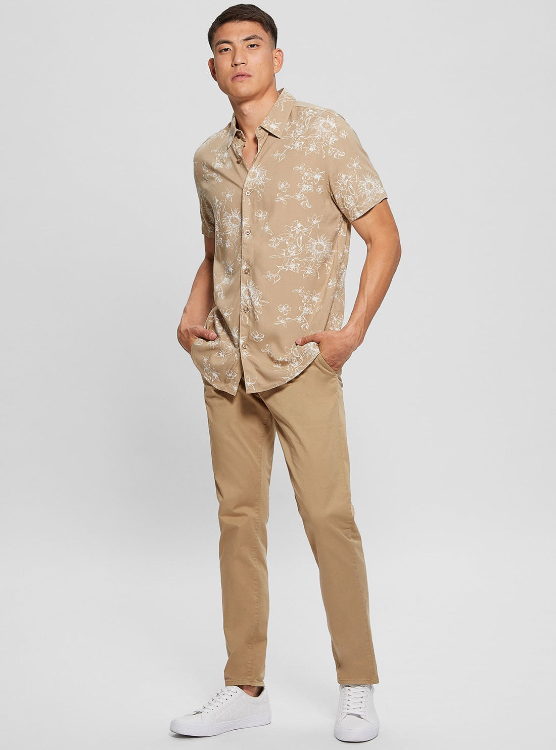 Eco Rayon Sienna Floral Shirt | GUESS Men's | Full view