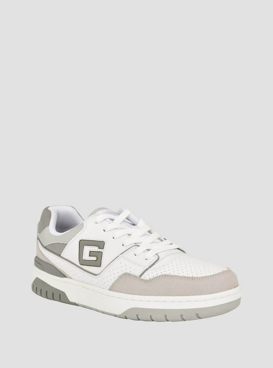 Light Grey Logo Narsi Sneakers | GUESS Men's Sneakers | Front view