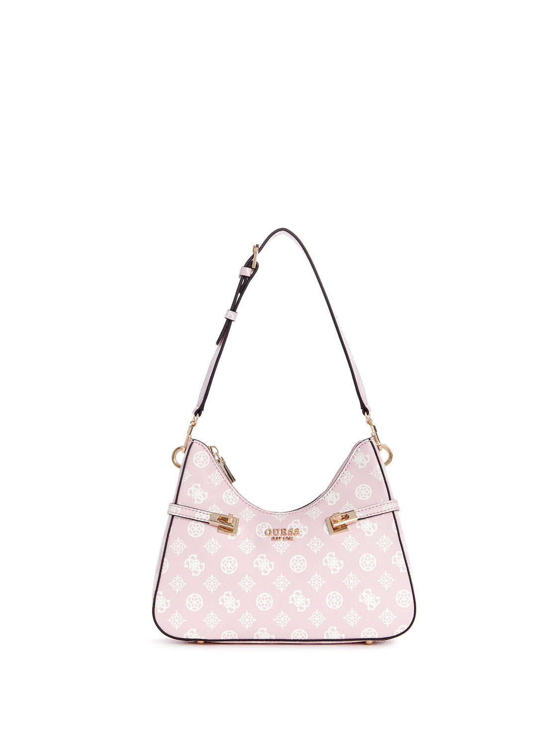 GUESS Pink Logo Loralee Hobo Bag front view