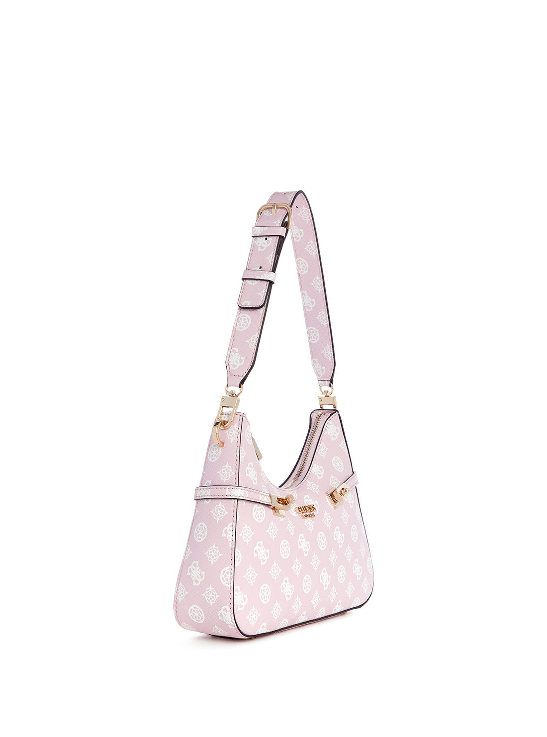 GUESS Pink Logo Loralee Hobo Bag side view