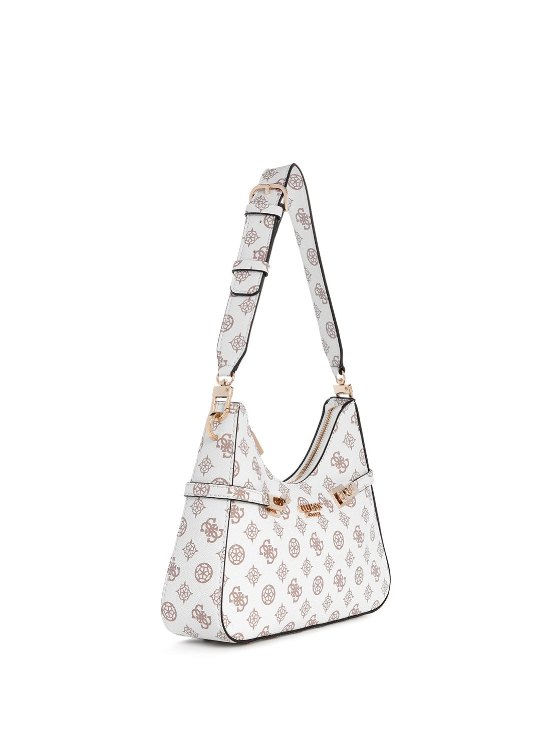 GUESS White Logo Loralee Hobo Bag side view