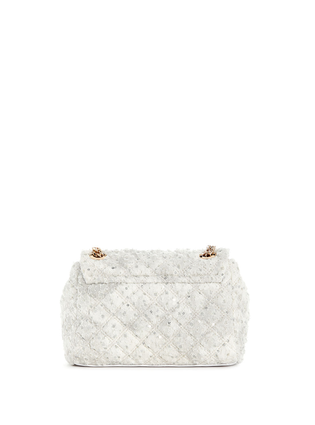 GUESS White Rianee Crossbody Flap Bag back view