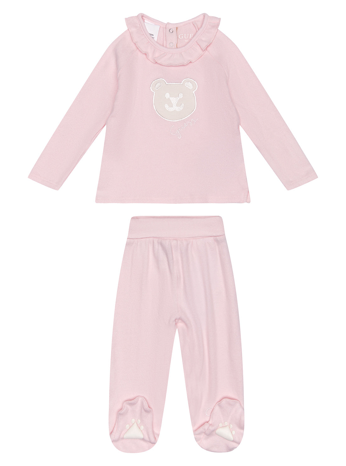 GUESS Pink Top and Pants 2 Piece Set (3-12M) front view