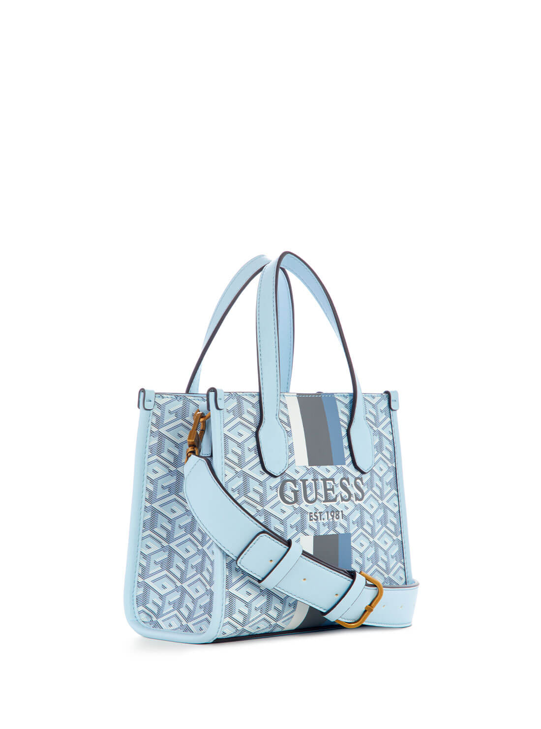 Light Blue Silvana Dual Mini Tote Bag | GUESS Women's Shoes | side view