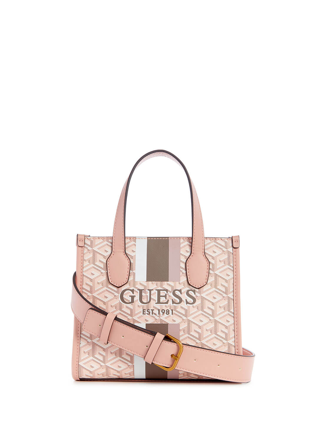 Pale Pink Silvana Dual Mini Tote Bag | GUESS Women's Handbags | front view