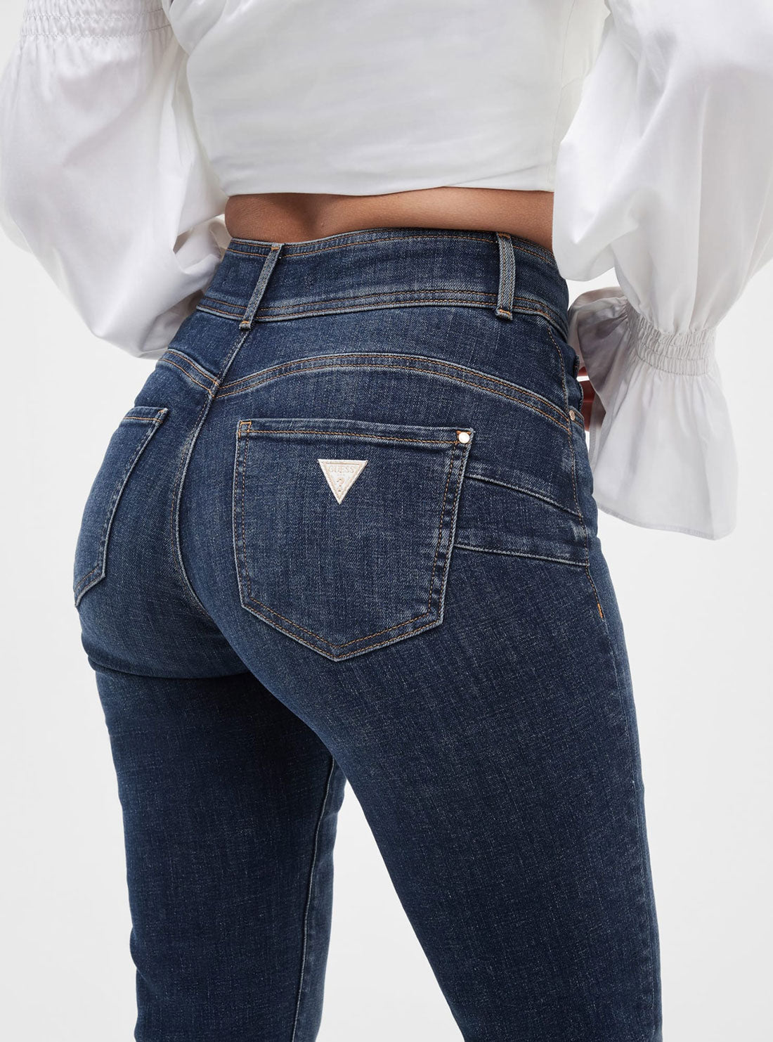 Eco Blue Shape Up Denim Jeans | GUESS Women's Apparel | detail view