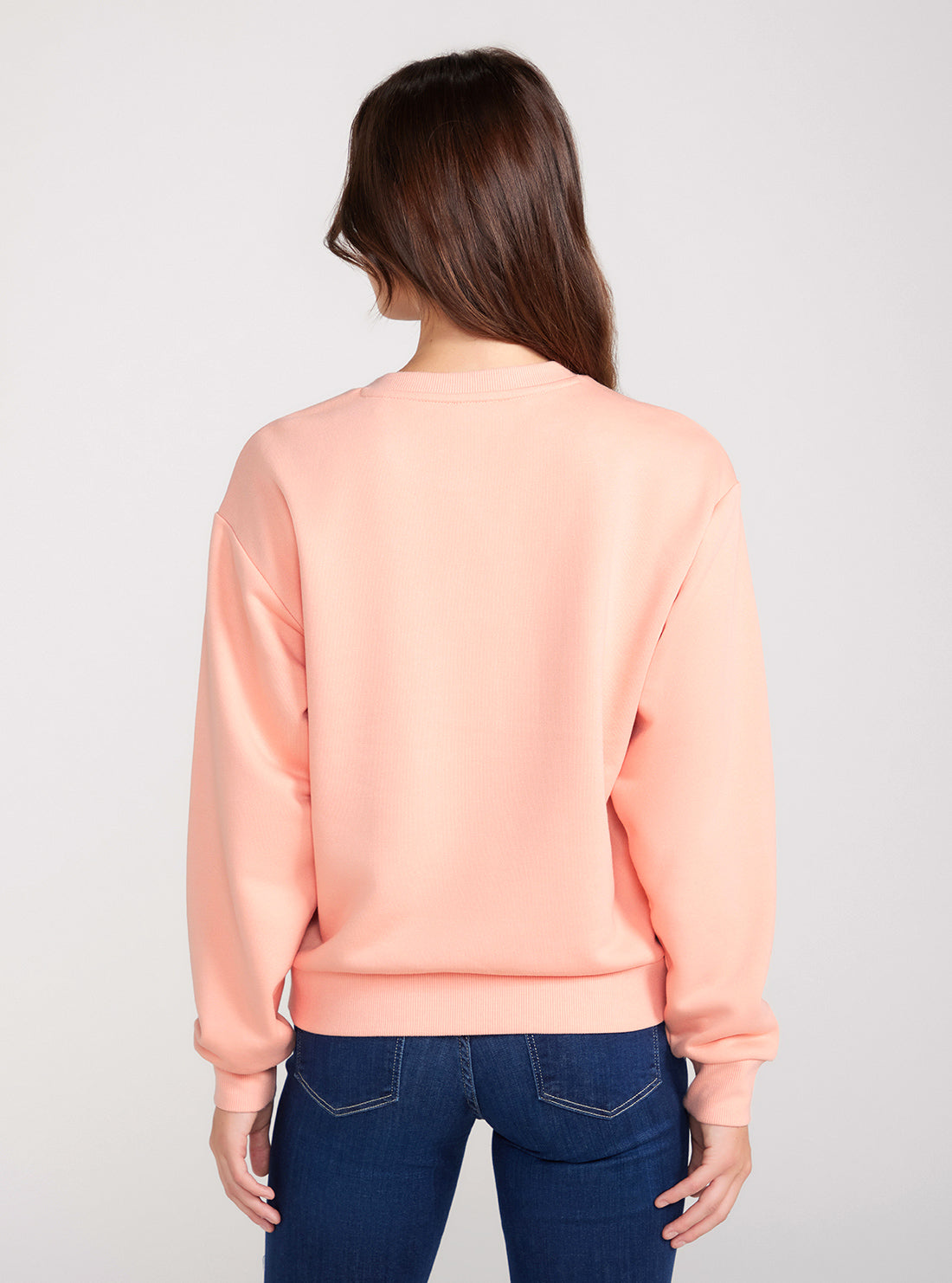 GUESS Pink Long Sleeves Shaded Logo Sweatshirt back view