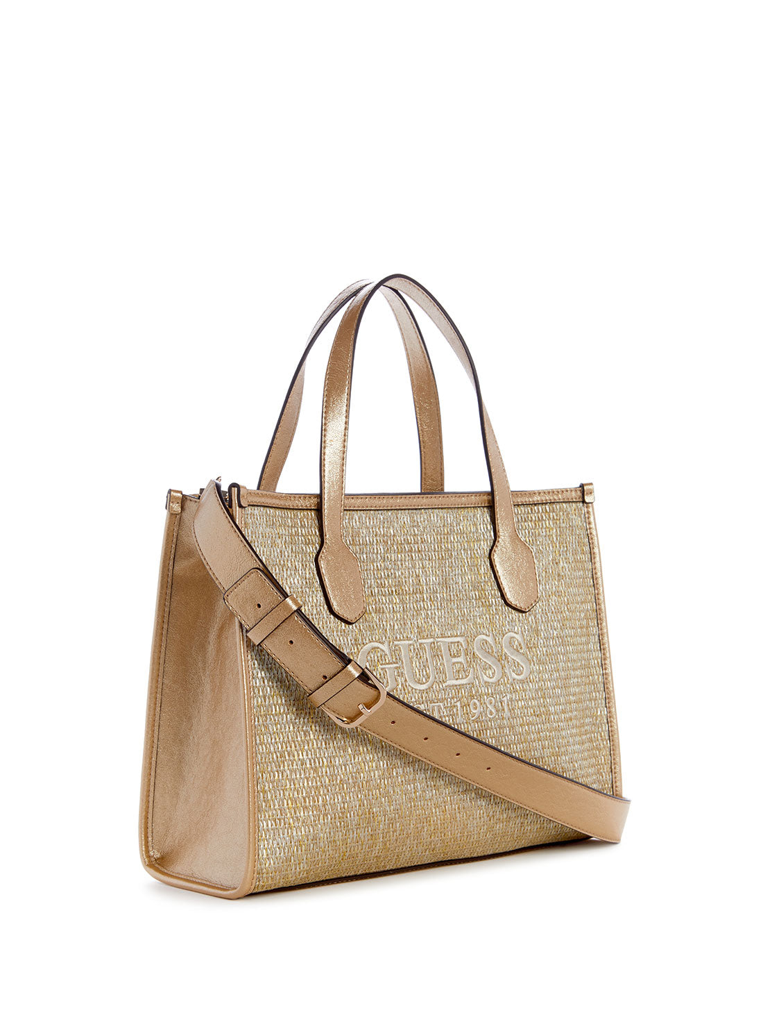 GUESS Gold Silvana Tote Bag side view