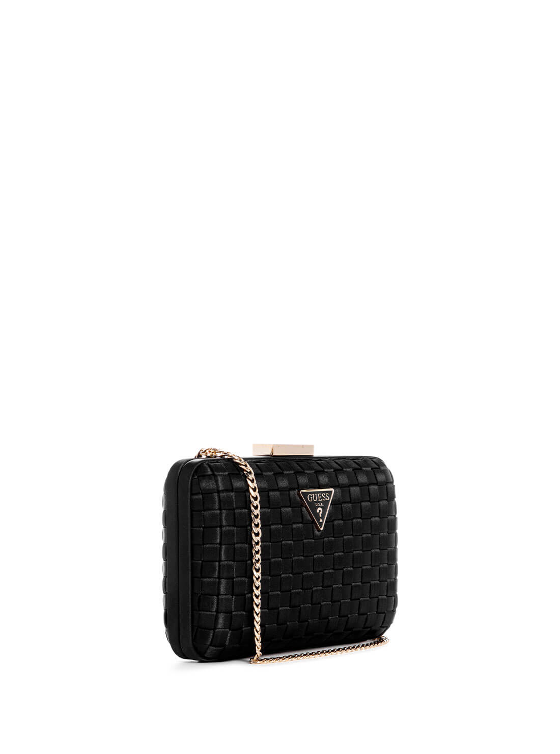 GUESS Black Twiller Minaudiere Clutch Bag side view