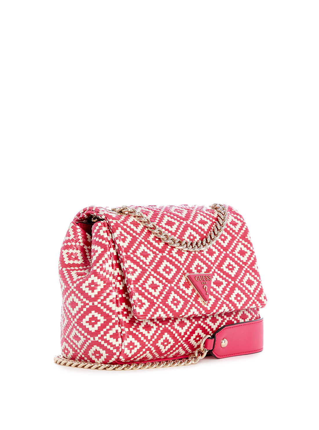 GUESS Pink Rianee Crossbody Flap Bag side view