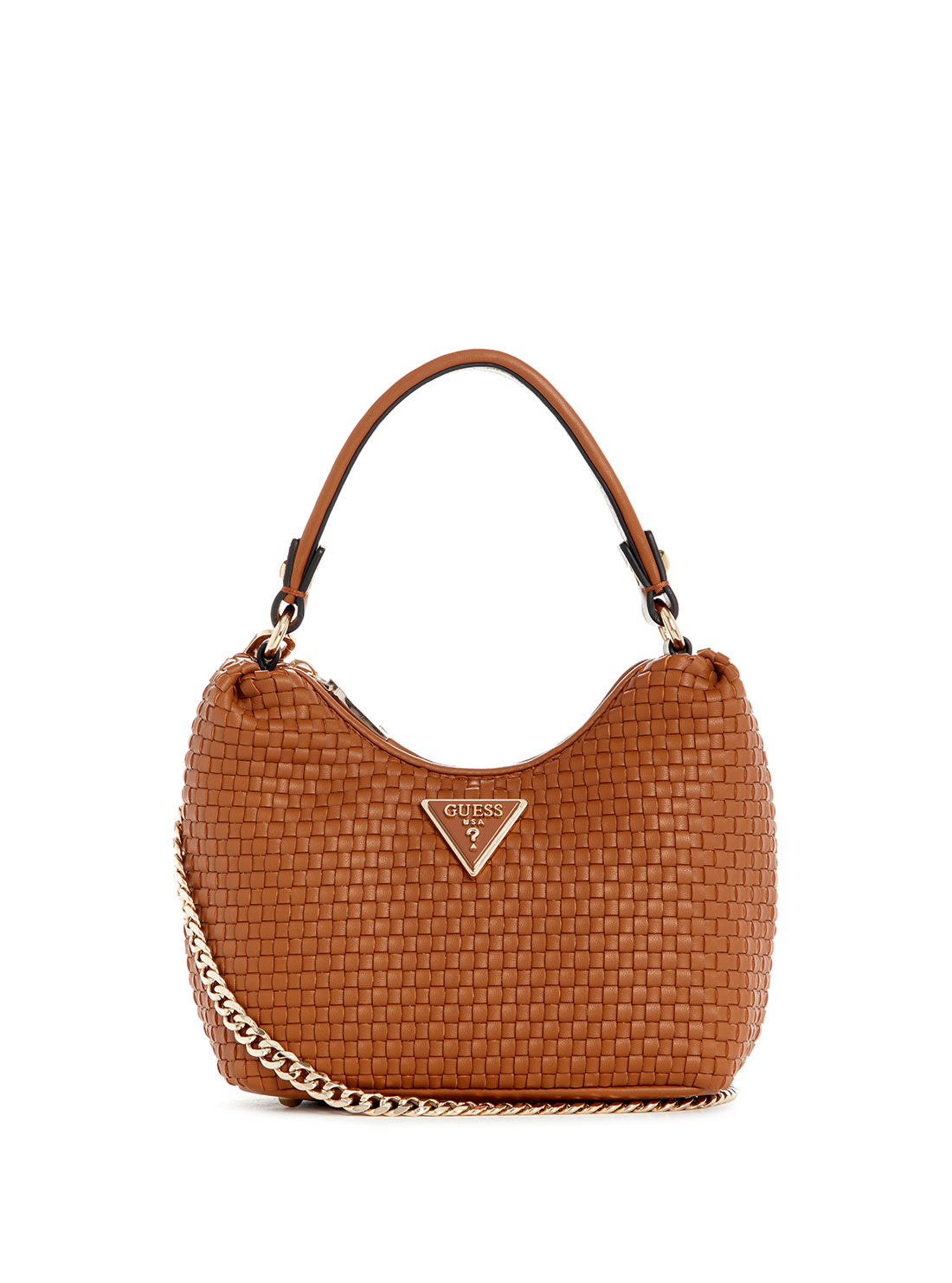 GUESS Brown Etel Mini Hobo Bag front view
