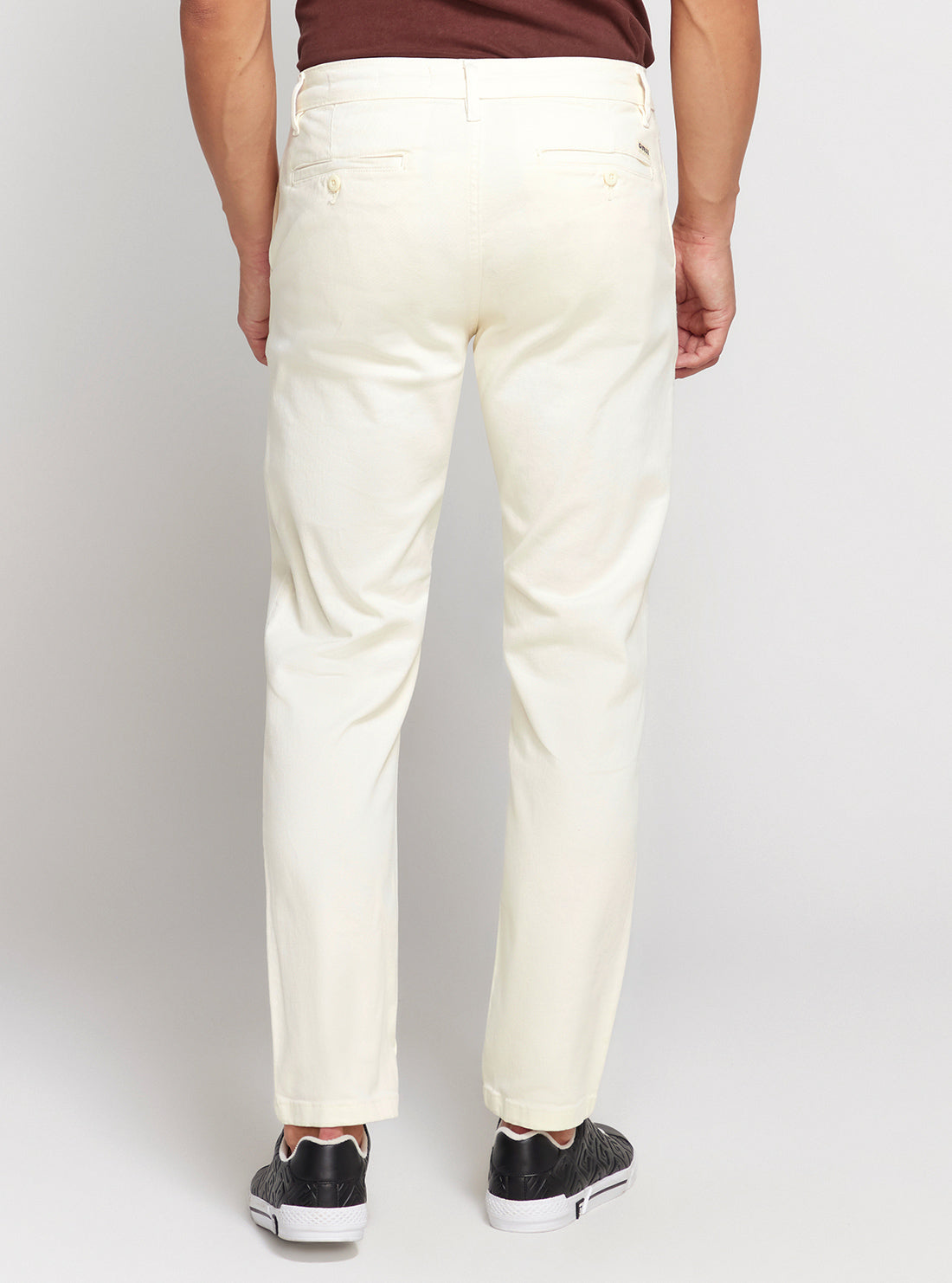 GUESS White Low-Rise Straight-leg Angel Chino Pants back view