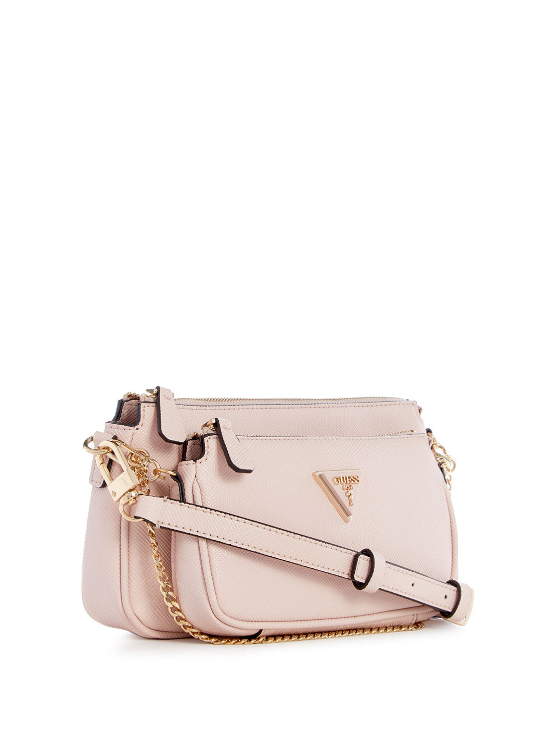 GUESS Pink Noelle Pouch Crossbody Bag side view