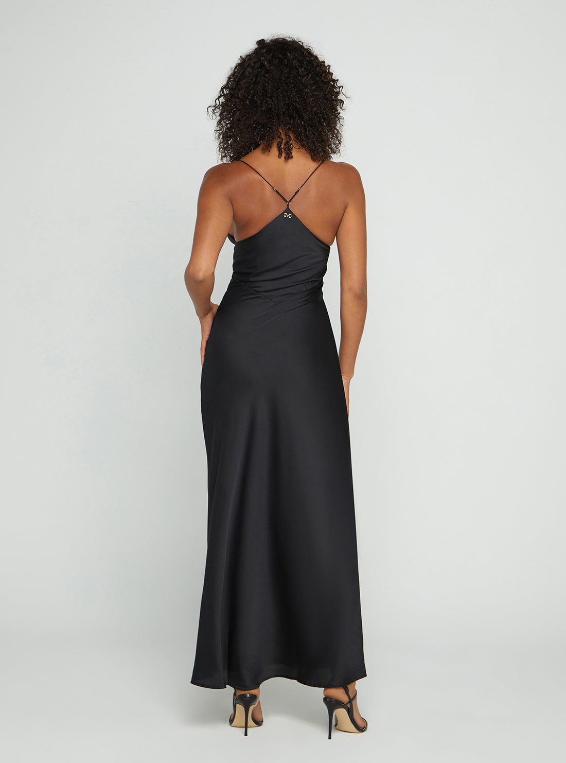 GUESS Women's Marciano Black Anita Maxi Dress Back View