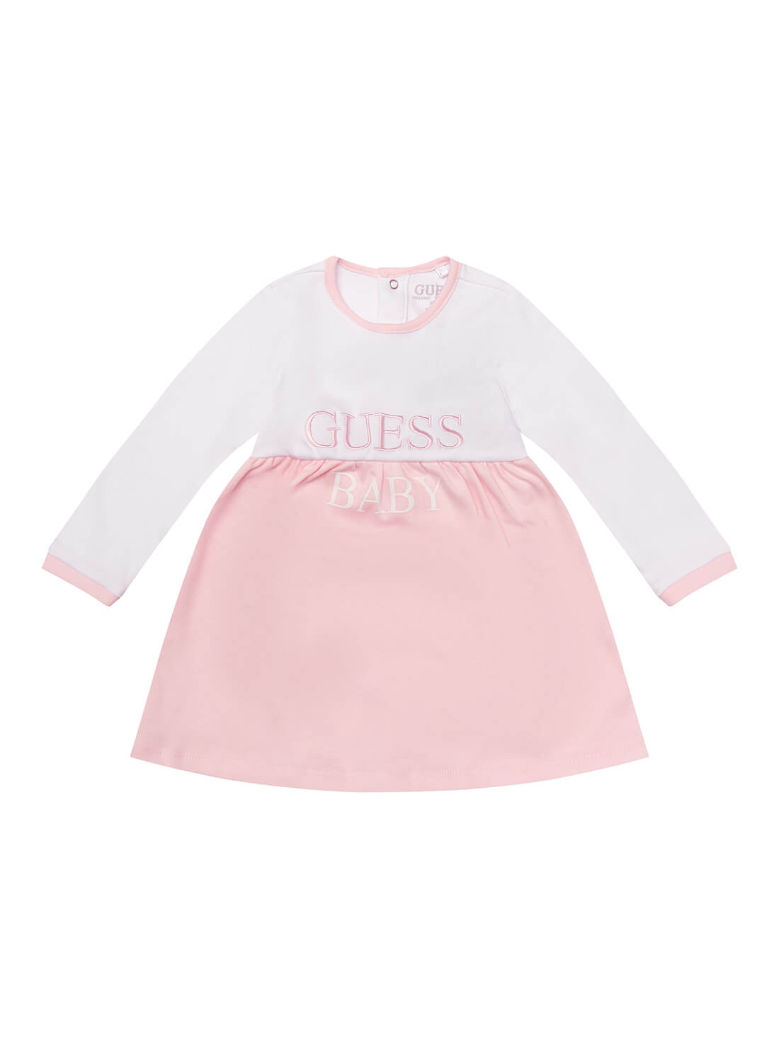 GUESS Baby Girl Pink Ballet Bodysuit Dress (0-12m) S2RG07KA6W0 Front View