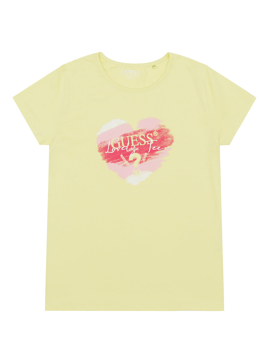 GUESS Little Girl Lime Heart Logo T-Shirt (2-7) K2GI14K6YW1 Front View