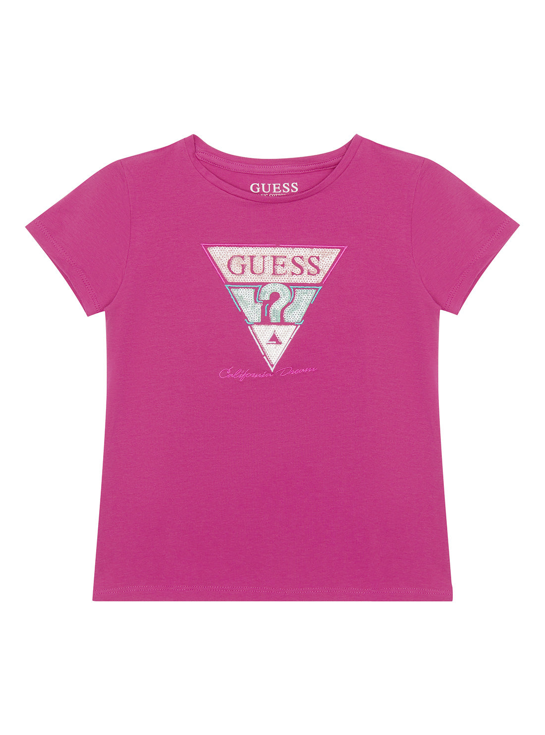 GUESS Little Girl Purple Dragonfruit Logo T-Shirt (2-7) K2GI21K6YW1 Front View