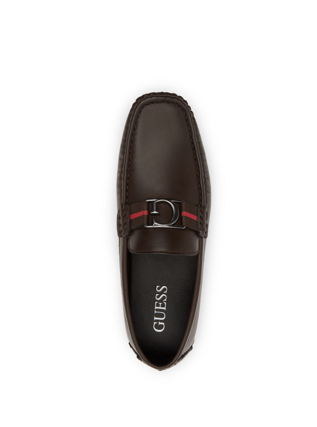 GUESS Men's Brown Askers Loafers ASKERS Top View