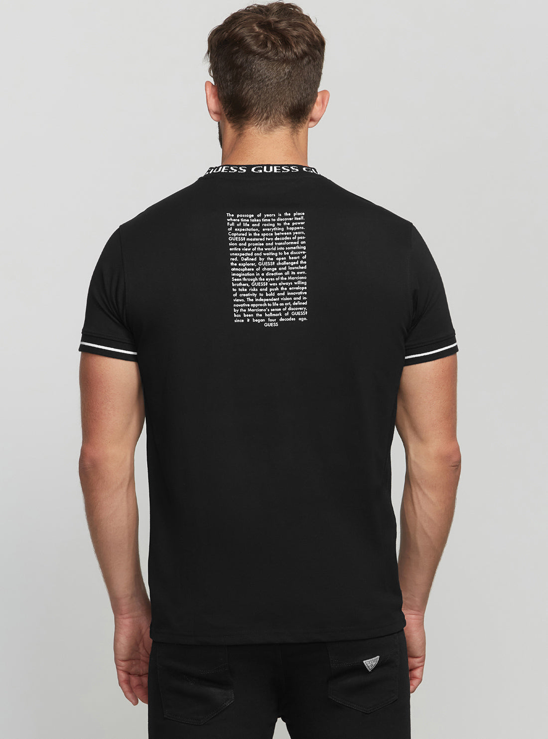 GUESS Men's Eco Black Mads T-Shirt M2BI20K8FQ4 Back View