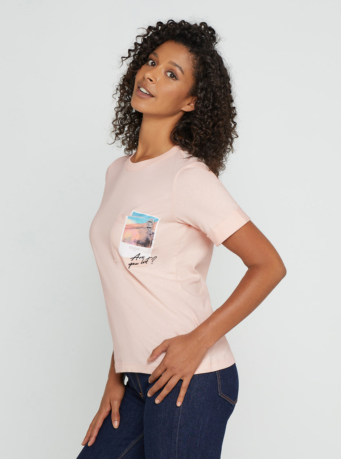 GUESS Women's Eco Pink Gisela T-Shirt W2BI08I3Z14 Side View