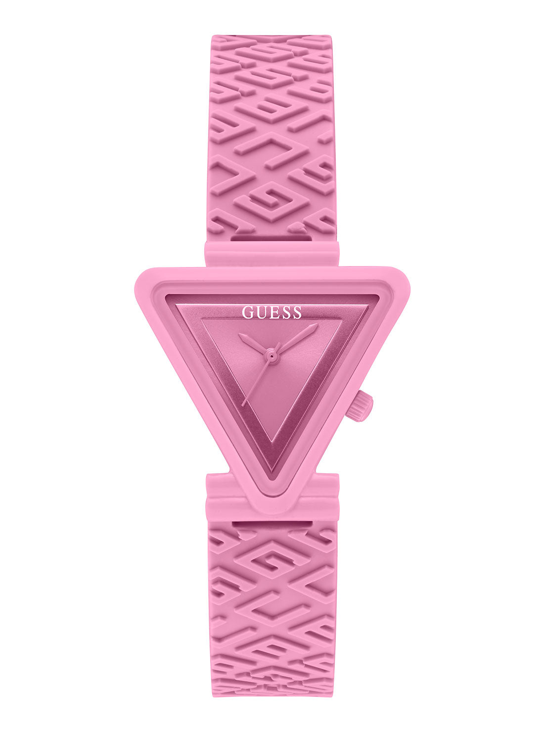 GUESS Women's Pink Fame Logo Silicone Watch GW0543L2 Front View