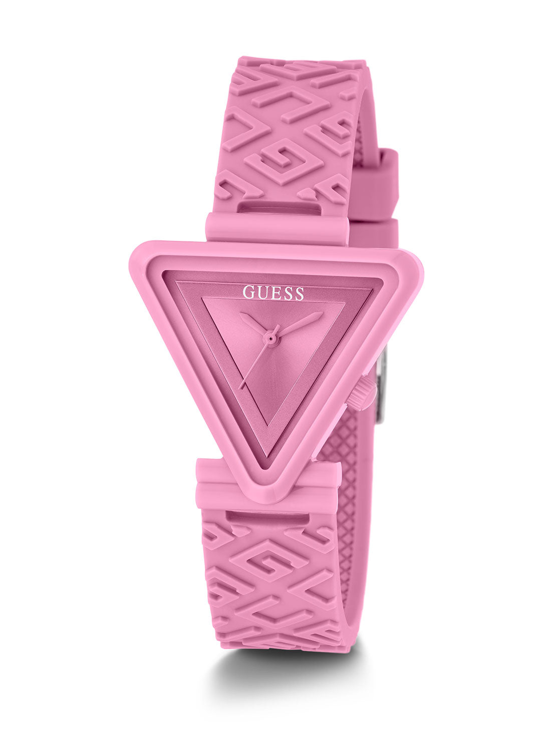 GUESS Women's Pink Fame Logo Silicone Watch GW0543L2 Full View