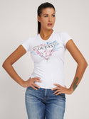 GUESS Womens Eco White Kathe Logo T-Shirt W2GI06J1311 Front View