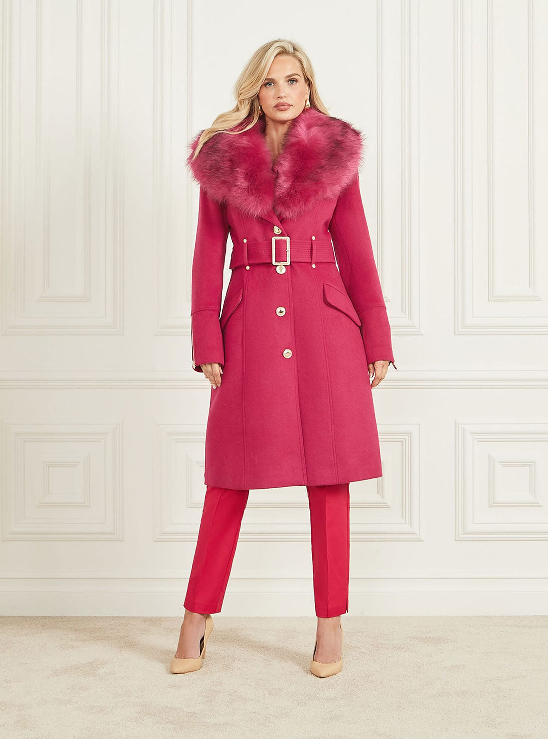 GUESS Marciano Pink Alice Coat full view