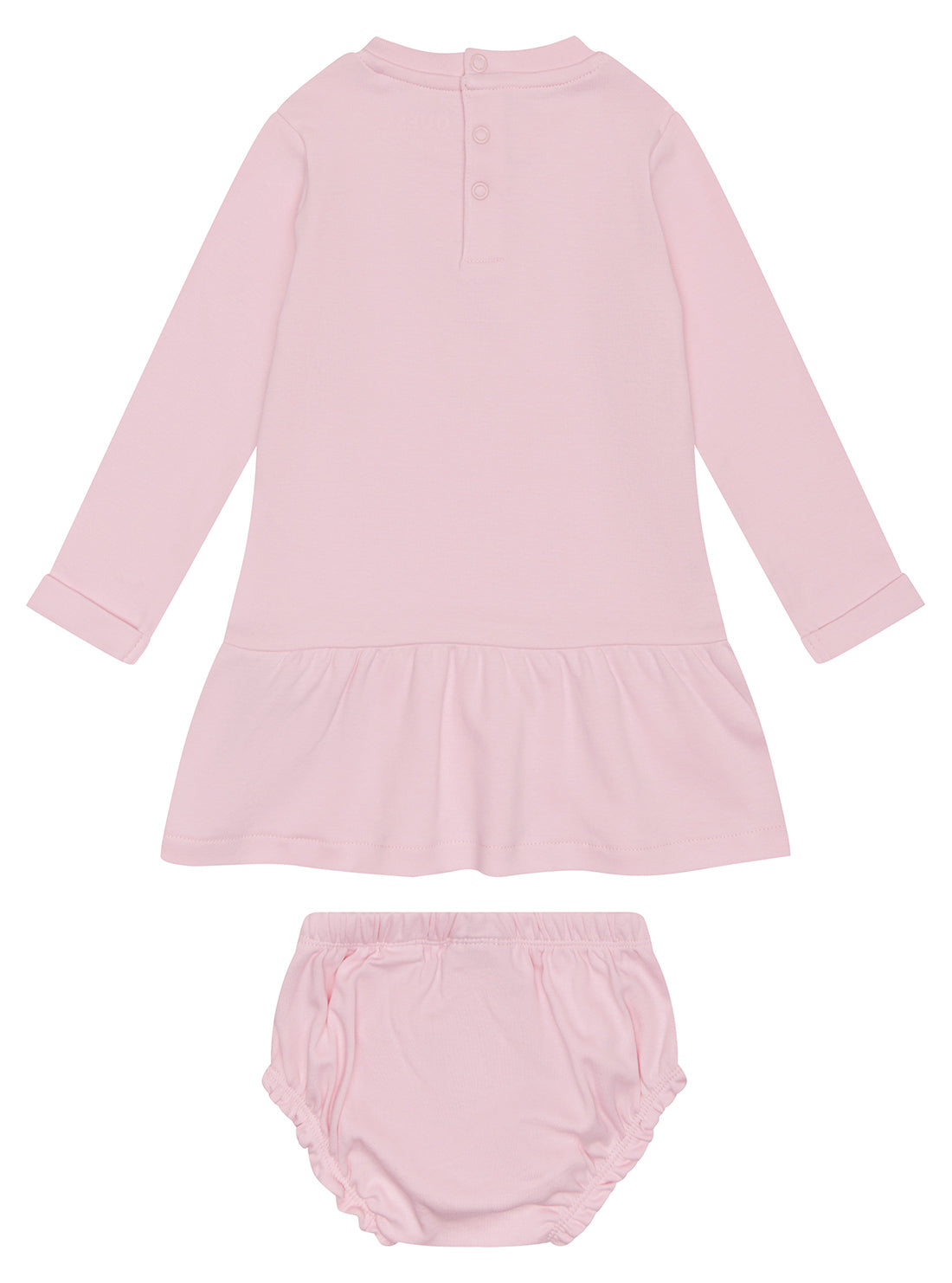 GUESS Pink Long Sleeve Interlock Dress and Panty (0-12M) back view