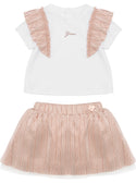 White T-Shirt and Skirt Set (0-12M)