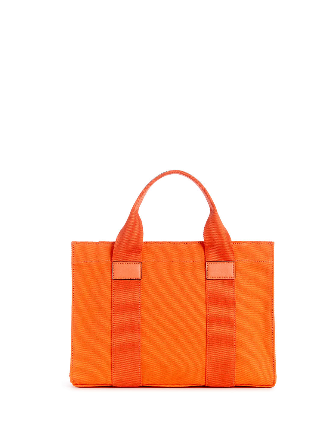 GUESS Orange Canvas Small Tote Bag back view