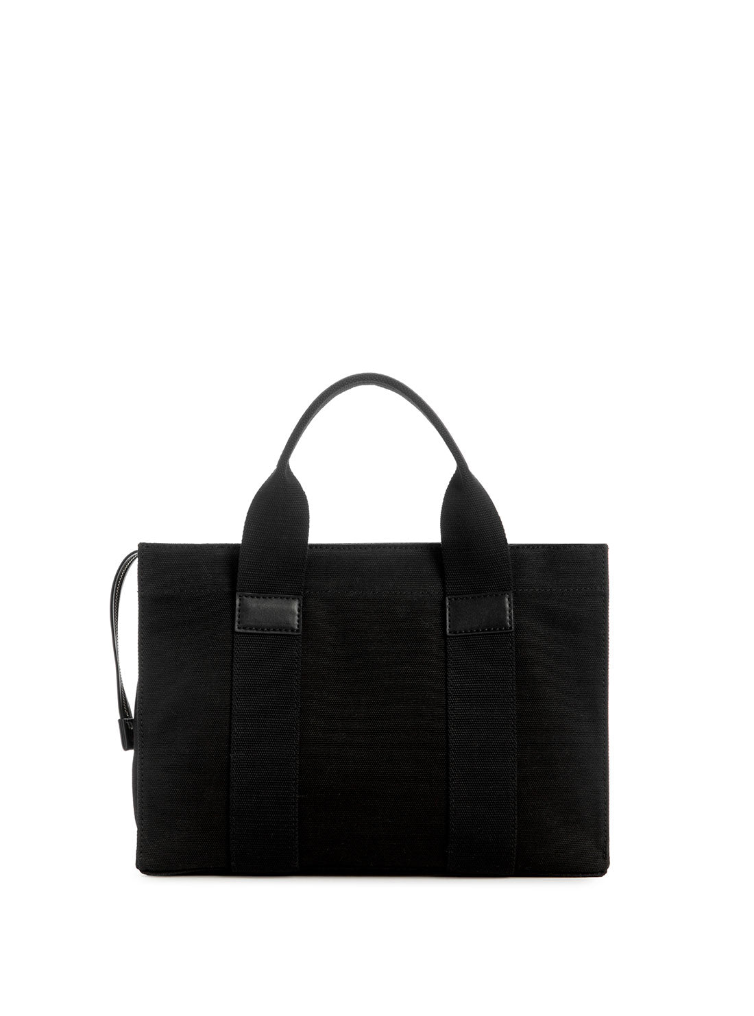 GUESS Black Canvas Small Tote Bag back view