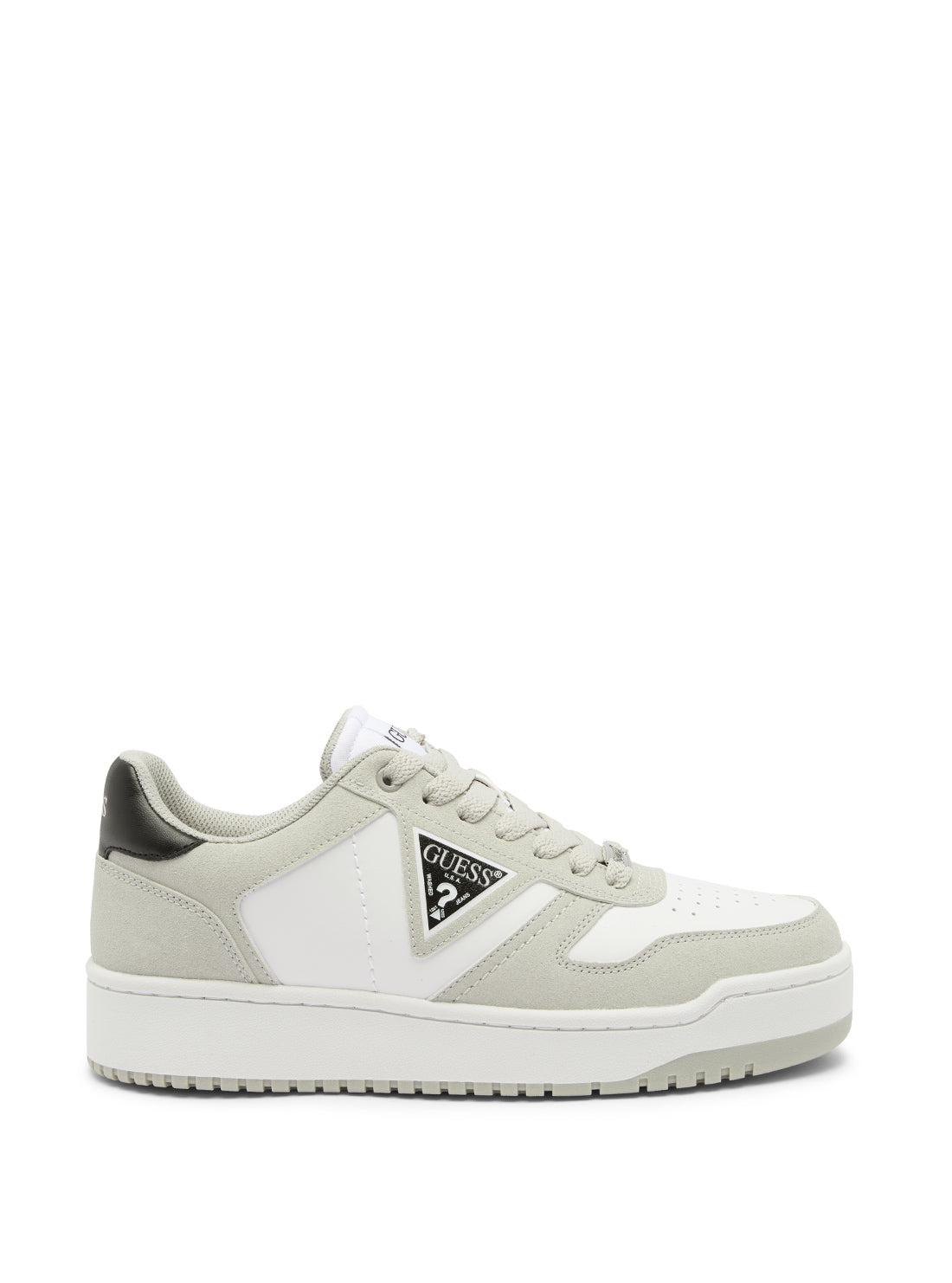 GUESS White Grey Aveni Low-Top Sneakers  side view