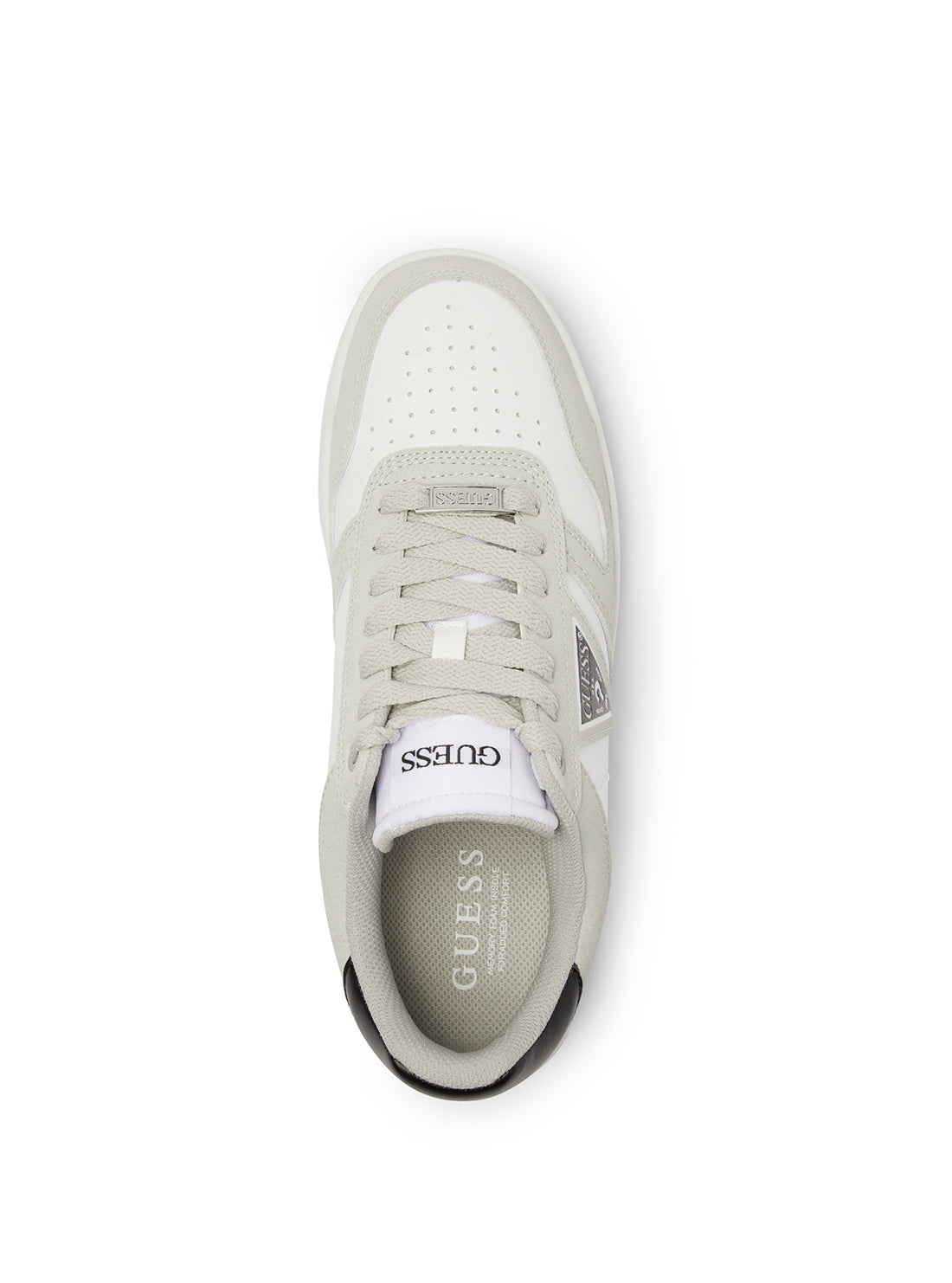 GUESS White Grey Aveni Low-Top Sneakers  top view