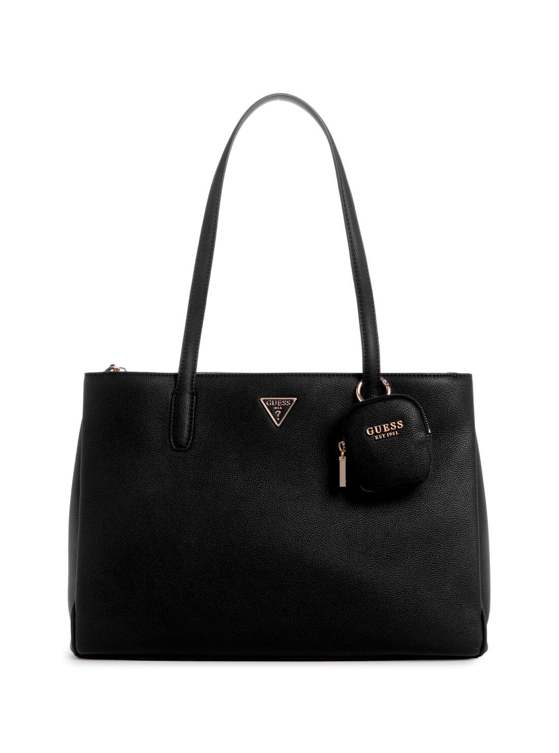 GUESS Black Power Play Tote Bag front view