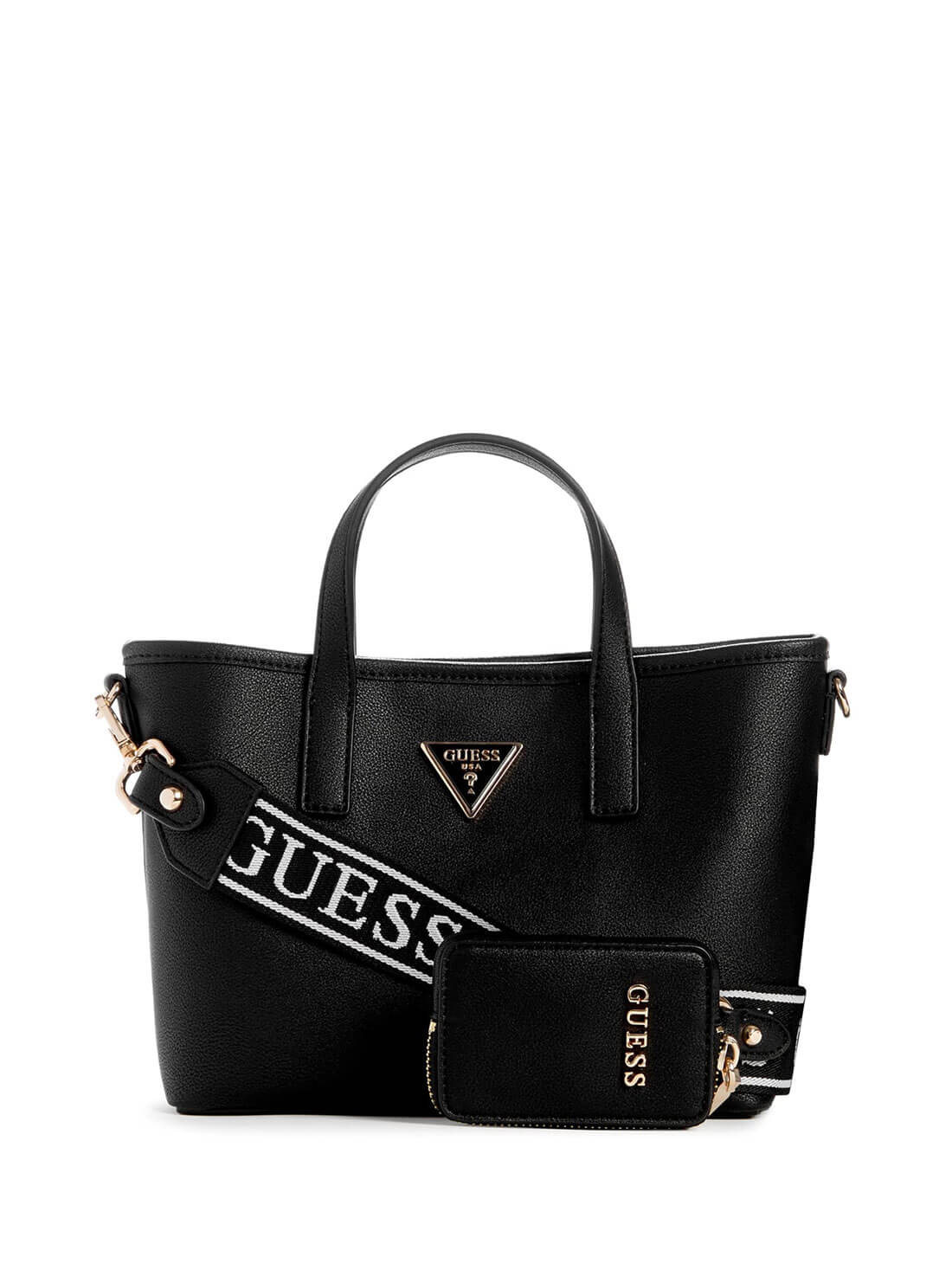 Women's Black Latona Mini Tote Bag front view