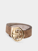 GUESS Beige Logo Aieta Belt close up